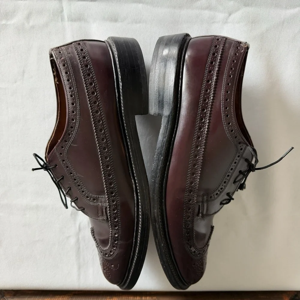 Bootmaster by Thom McAnn Burgundy Leather Wingtips Made in USA Men's Sz‎ 9.5